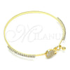 Aro Individual 07.193.0034.04 Oro Laminado, Diseño de Pina, con Blanca Micro Pave and Blanca Cristal, Pulido, Tono Dorado (02 MM Thickness, Size 4 (2.25 Diameter))