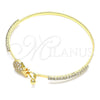 Aro Individual 07.193.0034.04 Oro Laminado, Diseño de Pina, con Blanca Micro Pave and Blanca Cristal, Pulido, Tono Dorado (02 MM Thickness, Size 4 (2.25 Diameter))