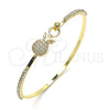 Aro Individual 07.193.0034.04 Oro Laminado, Diseño de Pina, con Blanca Micro Pave and Blanca Cristal, Pulido, Tono Dorado (02 MM Thickness, Size 4 (2.25 Diameter))