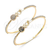 Aro Individual 07.193.0034.04 Oro Laminado, Diseño de Pina, con Blanca Micro Pave and Blanca Cristal, Pulido, Tono Dorado (02 MM Thickness, Size 4 (2.25 Diameter))