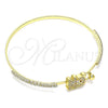 Aro Individual 07.193.0036.04 Oro Laminado, Diseño de Osito, con Micro Pave Blanca y Granate, Pulido, Tono Dorado (Grosor 02 MM, Talla 4 (2,25 de Diámetro))
