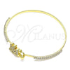 Aro Individual 07.193.0036.04 Oro Laminado, Diseño de Osito, con Micro Pave Blanca y Granate, Pulido, Tono Dorado (Grosor 02 MM, Talla 4 (2,25 de Diámetro))