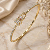 Aro Individual 07.193.0036.04 Oro Laminado, Diseño de Osito, con Micro Pave Blanca y Granate, Pulido, Tono Dorado (Grosor 02 MM, Talla 4 (2,25 de Diámetro))