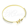 Aro Individual 07.193.0037.04 Oro Laminado, Diseño de Ancla, con Blanca Micro Pave and Blanca Cristal, Pulido, Tono Dorado (02 MM Thickness, Size 4 (2.25 Diameter))