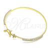 Aro Individual 07.193.0037.04 Oro Laminado, Diseño de Ancla, con Blanca Micro Pave and Blanca Cristal, Pulido, Tono Dorado (02 MM Thickness, Size 4 (2.25 Diameter))