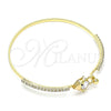 Aro Individual 07.193.0039.04 Oro Laminado, Diseño de Delfín, con Zirconia Cubica Blanca y Micro Pave Negro, Pulido, Tono Dorado (Grosor 02 MM, Talla 4 (2,25 de Diámetro))