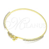Aro Individual 07.193.0040.04 Oro Laminado, Diseño de Elefante, con Blanca and Negro Micro Pave, Pulido, Tono Dorado (02 MM Thickness, Size 4 (2.25 Diameter))