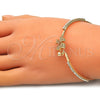 Aro Individual 07.193.0041.04 Oro Laminado, Diseño de Niñito Pequeño y Niñita Pequeña, con Blanca Micro Pave and Blanca Cristal, Pulido, Tono Dorado (02 MM Thickness, Size 4 (2.25 Diameter))
