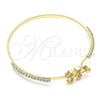 Aro Individual 07.193.0041.04 Oro Laminado, Diseño de Niñito Pequeño y Niñita Pequeña, con Blanca Micro Pave and Blanca Cristal, Pulido, Tono Dorado (02 MM Thickness, Size 4 (2.25 Diameter))