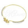 Aro Individual 07.193.0041.04 Oro Laminado, Diseño de Niñito Pequeño y Niñita Pequeña, con Blanca Micro Pave and Blanca Cristal, Pulido, Tono Dorado (02 MM Thickness, Size 4 (2.25 Diameter))