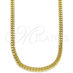 Gargantilla Basica 04.63.1360.20 Oro Laminado, Diseño de Miami Cubana, Pulido, Tono Dorado (100 Gauge, Thickness, 20 Inches Length)