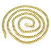 Gargantilla Basica 04.63.1360.22 Oro Laminado, Diseño de Miami Cubana, Pulido, Tono Dorado (100 Gauge, Thickness, 22 Inches Length)