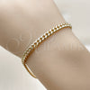 Pulsera Básica 04.63.1397.07 Oro Laminado, Diseño de Miami Cubana, Pulido, Tono Dorado (Calibre 120, Grosor 04.3 MM, 8 Pulgadas de Largo)