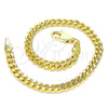Pulsera Básica 04.63.1397.07 Oro Laminado, Diseño de Miami Cubana, Pulido, Tono Dorado (Calibre 120, Grosor 04.3 MM, 8 Pulgadas de Largo)