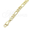 Pulsera Básica 04.63.1412.07 Oro Laminado, Diseño de Figaro, Pulido, Tono Dorado (160 Gauge, 07 MM Thickness, 7 Inches Length)