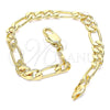 Pulsera Básica 04.63.1412.07 Oro Laminado, Diseño de Figaro, Pulido, Tono Dorado (160 Gauge, 07 MM Thickness, 7 Inches Length)