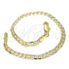 Pulsera Básica 04.213.0237.08 Oro Laminado, Diseño de Cubana, Pulido, Tono Dorado (Calibre 100, Grosor 04.3 MM, 8 Pulgadas de Largo)