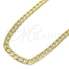 Gargantilla Basica 04.213.0164.16 Oro Laminado, Diseño de Cubana, Pulido, Tono Dorado (140 Gauge, 06 MM Thickness, 16 Inches Length)
