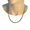 Gargantilla Basica 04.213.0164.22 Oro Laminado, Diseño de Cubana, Pulido, Tono Dorado (140 Gauge, 06 MM Thickness, 22 Inches Length)