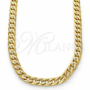 Gargantilla Basica 04.213.0164.22 Oro Laminado, Diseño de Cubana, Pulido, Tono Dorado (Calibre 140, Grosor 06 MM, 22 Pulgadas de Largo)