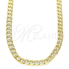 Gargantilla Basica 04.213.0164.22 Oro Laminado, Diseño de Cubana, Pulido, Tono Dorado (140 Gauge, 06 MM Thickness, 22 Inches Length)