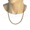 Gargantilla Basica 04.213.0164.24 Oro Laminado, Diseño de Cubana, Pulido, Tono Dorado (140 Gauge, 06 MM Thickness, 24 Inches Length)