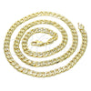 Gargantilla Basica 04.213.0164.24 Oro Laminado, Diseño de Cubana, Pulido, Tono Dorado (Calibre 140, Grosor 06 MM, 24 Pulgadas de Largo)