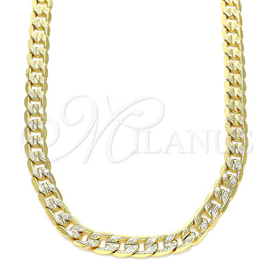 Gargantilla Basica 04.213.0164.24 Oro Laminado, Diseño de Cubana, Pulido, Tono Dorado (140 Gauge, 06 MM Thickness, 24 Inches Length)