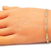 Pulsera Básica 04.213.0144.08 Oro Laminado, Diseño de Figaro, Pulido, Tono Dorado (0.80 Gauge, 03 MM Thickness, 8 Inches Length)