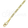 Pulsera Básica 04.213.0144.08 Oro Laminado, Diseño de Figaro, Pulido, Tono Dorado (0.80 Gauge, 03 MM Thickness, 8 Inches Length)