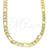 Gargantilla Basica 04.63.0118.20 Oro Laminado, Diseño de Figaro, Pulido, Tono Dorado (140 Gauge, 06 MM Thickness, 20 Inches Length)