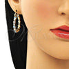 Argolla Pequeña 02.213.0315.25 Oro Laminado, Diseño de Ojo Griego, con Blanca Cristal, Esmaltado Multicolor, Tono Dorado