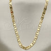 Gargantilla Basica 04.213.0254.24 Oro Laminado, Diseño de Mariner, Pulido, Tono Dorado (04 MM Thickness, 24 Inches Length)