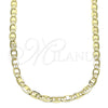 Gargantilla Basica 04.213.0254.24 Oro Laminado, Diseño de Mariner, Pulido, Tono Dorado (04 MM Thickness, 24 Inches Length)