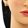 Arete Dormilona 02.156.0608 Oro Laminado, Diseño de Corazón, Pulido, Tono Dorado