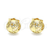 Arete Dormilona 02.156.0608 Oro Laminado, Diseño de Corazón, Pulido, Tono Dorado