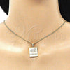 Juego de Arete y Dije de Adulto 10.156.0404 Oro Laminado, Pulido, Tono Dorado