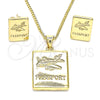 Juego de Arete y Dije de Adulto 10.156.0404 Oro Laminado, Pulido, Tono Dorado