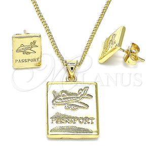 Juego de Arete y Dije de Adulto 10.156.0404 Oro Laminado, Pulido, Tono Dorado