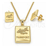 Juego de Arete y Dije de Adulto 10.156.0404 Oro Laminado, Pulido, Tono Dorado