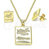 Juego de Arete y Dije de Adulto 10.156.0404 Oro Laminado, Pulido, Tono Dorado
