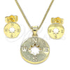 Juego de Arete y Dije de Adulto 10.156.0405 Oro Laminado, Pulido, Tono Dorado