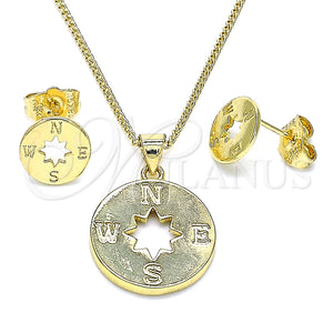 Juego de Arete y Dije de Adulto 10.156.0405 Oro Laminado, Pulido, Tono Dorado