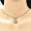 Dije Elegante 05.102.0020 Oro Laminado, Diseño de Mama y Corazón, con Blanca Micro Pave, Pulido, Tono Dorado