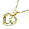 Dije Elegante 05.102.0021 Oro Laminado, Diseño de Mama y Corazón, con Blanca Micro Pave, Pulido, Tono Dorado