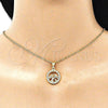 Dije Elegante 05.102.0025 Oro Laminado, Diseño de Mama y Corazón, con Blanca Micro Pave, Pulido, Tono Dorado