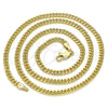 Gargantilla Basica 04.63.1413.22 Oro Laminado, Diseño de Miami Cubana, Pulido, Tono Dorado (100 Gauge, Thickness, 22 Inches Length)