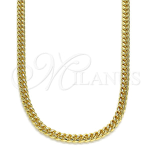 Gargantilla Basica 04.63.1413.20 Oro Laminado, Diseño de Miami Cubana, Pulido, Tono Dorado (100 Gauge, Thickness, 20 Inches Length)