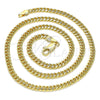 Gargantilla Basica 04.63.1413.18 Oro Laminado, Diseño de Miami Cubana, Pulido, Tono Dorado (Calibre 100, Grosor 04 MM, 18 Pulgadas de Largo)