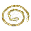 Pulsera Básica 04.63.1413.07 Oro Laminado, Diseño de Miami Cubana, Pulido, Tono Dorado (100 Gauge, 04 MM Thickness, 8 Inches Length)